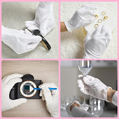 COOLJOB 6 Pairs Cotton Moisturizing Gloves for Dry Hands & Eczema, White XL - color: White, size: XL