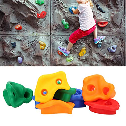 10PCS Rock Climbing Holds for Kids, Rock Wall Holds Climbing Rock Wall Grips for Indoor and Outdoor Playground Play Set - Mounting Hardware Kit Included