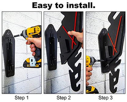Garage Sports Equipment Organizer MADE IN USA | Multipurpose Equipment Home Storage | Vertical Drying Helmet Rack | Wall Mounted Organization Hanger | for Bike, Motorcycle, Ski, Snowboard, Camping Gear