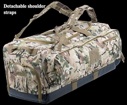 Large Duffle Bag Duffel Pack with Backpack Shoulder Straps and Shoes Compartment 105L for Sports Travel Hunting Camping. - color: AT Camo