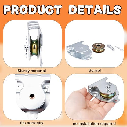 16 Pack Wall Mount Pulleys 1-1/2 Inch Ceiling Mount Single Pulley for 3/8 Inch Wire or Rope Load 6000 Lbs Heavy Duty Small Lifting Pulley Zinc-Plated Silent Wheel
