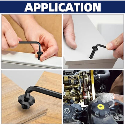 #10-24 x 1 Flat Head Socket Head Screw Furniture Bolts Countersunk Connector Screws, Stainless Steel 18-8 (304), Black Oxide, Fully Threaded, 25 PCS - size: #10-24 x 1"