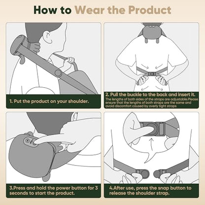 Neck Massager with Heat, Cordless Human-Like Massage, Pain Relief, Green | Neck Massager with 2 Heat Levels and 10-Min Auto Shut-Off, Relax Neck & Shoulders at Home, Office, Breaks or Before Sleep
