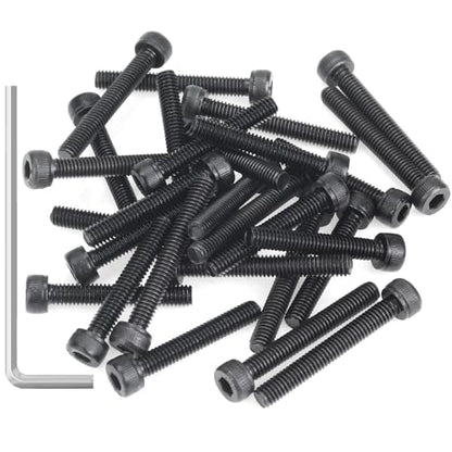 55 Pieces M4 x 25mm Socket Head Cap Screws, Thread Pitch 0.7mm, Sutemribor M4 Black Screws, 12.9 Grade Alloy Steel, Black Oxide Finish, Fully Threaded - size: M4 x 25mm, style: Socket Head