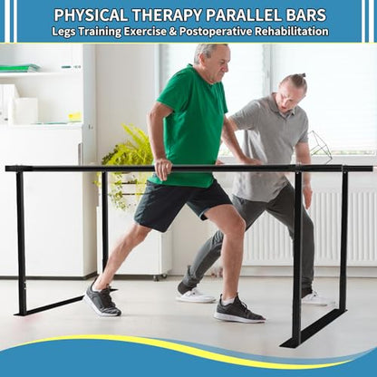 Physical therapy parallel bars, Walking assist bar for rehab & walking balance issues, Adjustable height & width (8FT) - size: 8FT