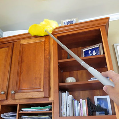 Evelots Ceiling Fan Blade Brush Cleaner - Long Extension Pole - Brush Both Sides at the Same Time - Scratch Resistant Microfiber Feather Cobweb Duster - Extra Long with Reach up to 9 Feet - style: 1 Unit - Up to 9 Feet Reach
