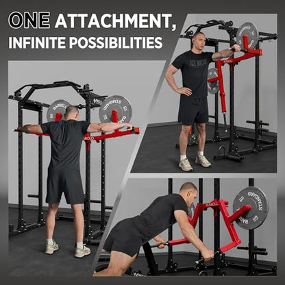 Mikolo Lateral Raise Attachment for Squat Rack, Standing Lateral Raise Machine with 1" Holes, Power Rack Cage Attachment, Upper Body Strength Training Machine for Home Gym - color: Red