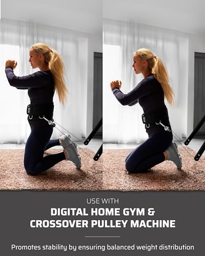 THEFITGUY Original Multi-Attachment Belt for Cable Squats & Hip Thrusts | 5 D-ring points, 2 straps (40in/27in), hook-and-loop closure, fits a 32-52in waist for glute and quad work