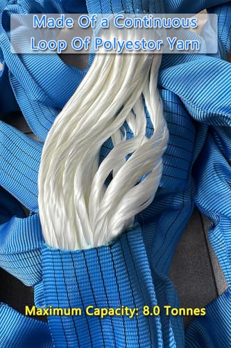 Round Sling 17636lb 10FT Sling Strap Rigging Polyester Endless Lift Sling for Hoist Heavy Duty Objects Heavy Duty Poly Lifting Sling Polyester Endless Round Sling【8T-3M】 - size: 8T-3M