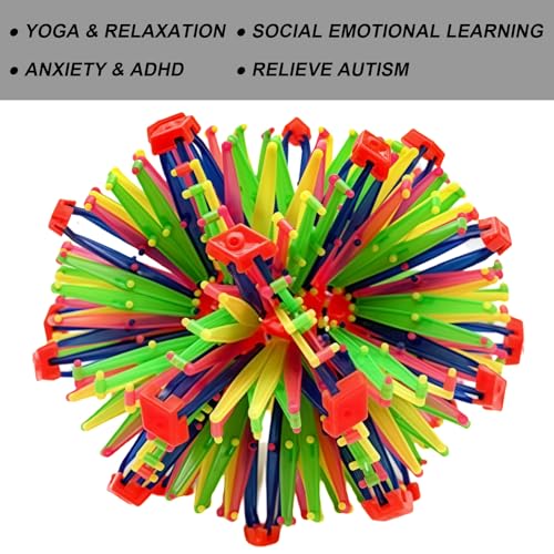 Large Plastic Toy, Novelty Rainbow Expandable Ball (11.8" to 39.4"), Breathing Sensory Stretching Elasticity Toy Designed Specifically for Boy and Girl
