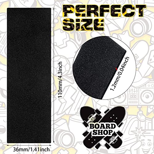 Tinlade 100 Pcs Fingerboard Grip Tape, 110x36mm No-Slip Foam Grip Tape for Finger Skateboards, Fingerboard Accessories for Finger Board Deck, Black