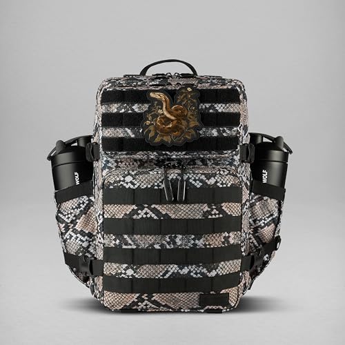 WOLFpak 35L Athletic Gym Backpack - Durable 1000D Waterproof Oxford Material with MOLLE Webbing, Laptop Pocket - color: Python