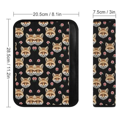 Universal Fit Car Seat Belt Pad for Elderly Support, All Vehicles, 2 Piece Animal Fox Art Automotive Seat Belt Protector Pressure Relief - color: Pattern 681