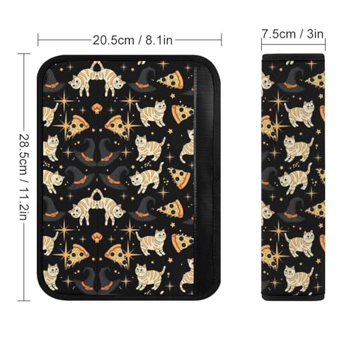 Universal Soft and Comfortable Seat Belt Shoulder Pad for Adult Use, Most Cars, 1 Pair Hand Drawn Cats Pizza Starry Sky Harness Pads Strap Anti-Slip Pad - color: Pattern 925