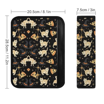 Universal Soft and Comfortable Seat Belt Shoulder Pad for Adult Use, Most Cars, 1 Pair Hand Drawn Cats Pizza Starry Sky Harness Pads Strap Anti-Slip Pad - color: Pattern 925