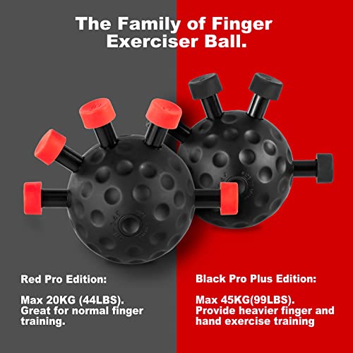Ultimate Finger Hand Strengthener Grip - Adjustable Resistance Hand Balls Gripper Exerciser Strength Trainer for Forearm Guitar Training Musician Rock Climbing Therapy (Pro Plus, Black/Black)