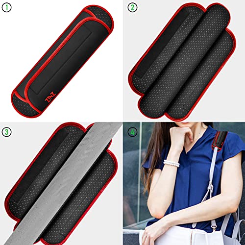 ZINZ Universal Shoulder Pad with Ultra Thick Cushion for Bag Luggage Bag Crossbody, Plus Long & Anti-Slip & Breathable,Black-Red Edge - color: Black-red Edge