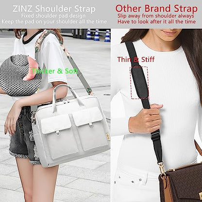 ZINZ Shoulder Strap 78" Universal Handbag Strap with Ultra-thick Fixed Padded and Dual Balanced Adjustable Buckles Shoulder Crossbody Strap for Briefcase Messenger Bag Laptop bag Luggage，Gray rose - color: Gray Rose