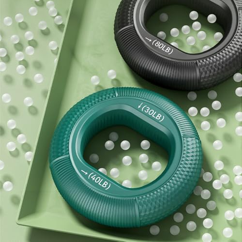 Hand Strengthener Grip 3 in 1 Rubber Circle Finger Wrist Exercise Squeezer 20 30 40 50 60 70 80 Pounds - color: 30/40/50/60/70/80LB