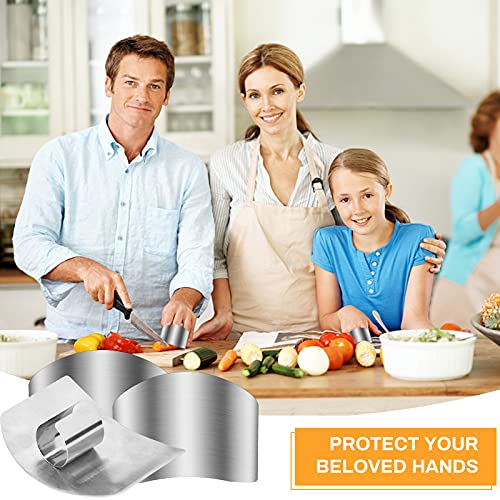 Niupiour Finger Guards for Cutting Food, Kitchen Tool Finger Shield | Steel Finger Protector for Slicing, Dicing and Chopping Vegetables, Protect from Knife Cutting, Knife Guard Saver, 4 Pack