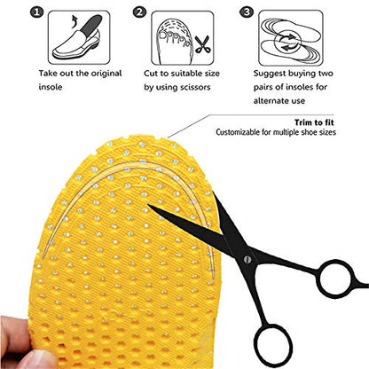 XINIFOOT 3 Pairs Comfortable Breathable Insoles - Comfort Cushioned for Running Walking Hiking, Replacement Comfort Inserts Shoes Pad for Women (US 4-7) - size: M: US 4-7