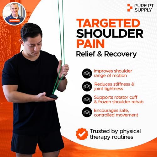 PurePT Premium Shoulder Pulley for Physical Therapy - Premium Nylon & Strong Handles | Free Expert-Guided Workouts | Over-the-Door Pulley for Shoulder Rehab | Easy Set-Up Pulleys for Shoulder Rehab