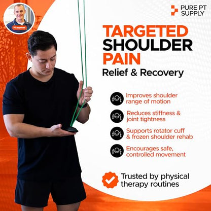 PurePT Premium Shoulder Pulley for Physical Therapy - Premium Nylon & Strong Handles | Free Expert-Guided Workouts | Over-the-Door Pulley for Shoulder Rehab | Easy Set-Up Pulleys for Shoulder Rehab