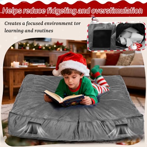 WOUDY Crash Mats for Kids Sensory, Sensory Pads for Autistic Children,Soft Foam Landing Zone, Soft, High-Density Foam Landing Zone Provides Safe Sensory, with Washable Cover - size: 5FT grey