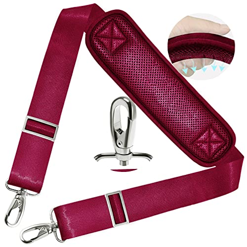 ZINZ Shoulder Strap 78" Universal Handbag Strap with Ultra-thick Fixed Padded and Dual Balanced Adjustable Buckles Shoulder Crossbody Strap for Briefcase Messenger Bag Laptop bag Luggage，Red - color: Red