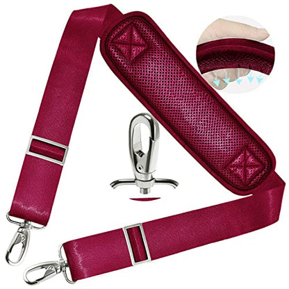 ZINZ Shoulder Strap 78" Universal Handbag Strap with Ultra-thick Fixed Padded and Dual Balanced Adjustable Buckles Shoulder Crossbody Strap for Briefcase Messenger Bag Laptop bag Luggage，Red - color: Red