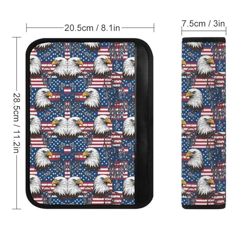 2 Pack American Flag Native Bald Eagle Dream Catcher Car Seat Straps Shoulder Pads Soft Padded Shoulder Harness Cover for Adult Use, Stroller Pushchair High Chair, Pressure Relief - color: Pattern 1