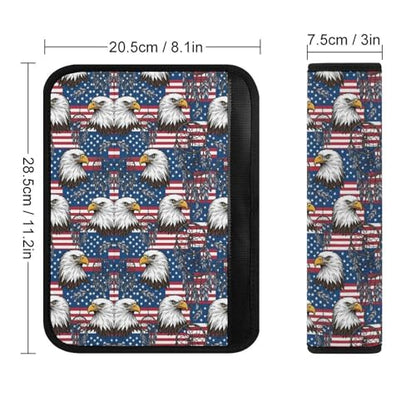 2 Pack American Flag Native Bald Eagle Dream Catcher Car Seat Straps Shoulder Pads Soft Padded Shoulder Harness Cover for Adult Use, Stroller Pushchair High Chair, Pressure Relief - color: Pattern 1