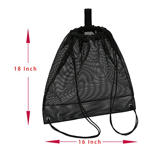 Palmhomee Pack of 4 Mesh Drawstring Bag String Bag for Sports Climbing Gym Laundry Seashell Toy Beach and Hunting (Mixed 2 Sizes)