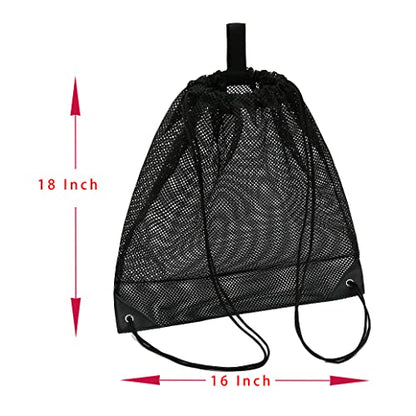 Palmhomee Pack of 4 Mesh Drawstring Bag String Bag for Sports Climbing Gym Laundry Seashell Toy Beach and Hunting (Mixed 2 Sizes)