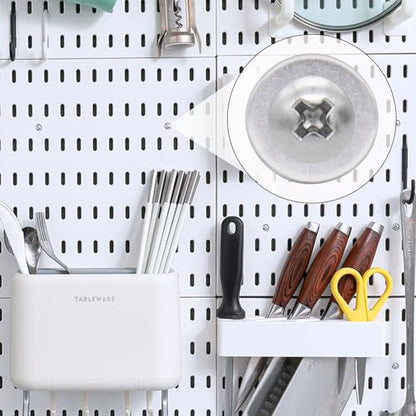 200 Pieces Pegboard Mounting Kit Wall Peg Boards Installation Accessories Pegboard Spacer Kit Includes Screws, Anchors, Spacers and Washers for 1/4-Inch Pegboard (50 Sets)