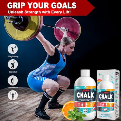 Pro Grade Liquid Chalk 2 oz or 12 oz Mess-Free Gym Chalk for Weightlifting, Gymnastics, Rock Climbing, Dancing, Dries in Seconds - style: 5 oz
