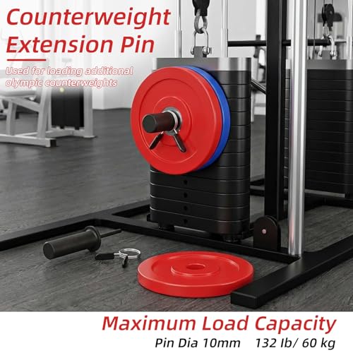 Gym Pin for Weight Stack Machine, Weight Stack Pin with Spring Clip Collar, Weight Stack Extender Pin for Gym Cable Machine, Commercial Gym and Home Gym Fitness Equipment