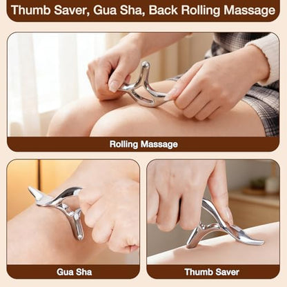 All in 1 Trigger Point Massage Tool TMJ Tension Relif Face Gua Sha | Deep Tissue Acupressure Tool Pressure Point Muscle Tension Relief Fascia Release TMJ Pain Relief Facial Neck Gua Sha Tool