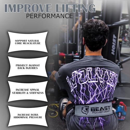Beast Power Gear Weight Lifting Belt Lever Buckle 10MM 13MM Thick & 4 Inches Free Strap Weightlifting, Powerlifting, Deadlifts, Squats Men Women - color: Gray, size: Small