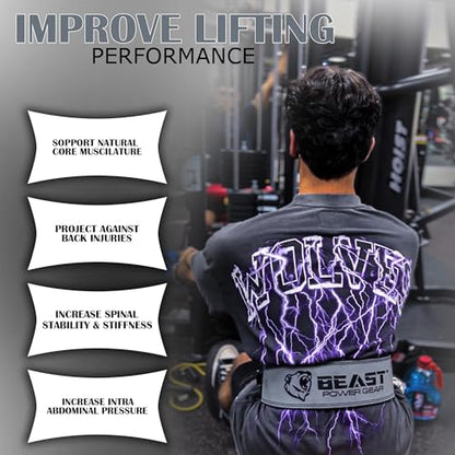 Beast Power Gear Weight Lifting Belt Lever Buckle 10MM 13MM Thick & 4 Inches Free Strap Weightlifting, Powerlifting, Deadlifts, Squats Men Women - color: Gray, size: Small