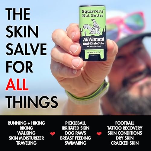 Squirrel's Nut Butter Travel Size Anti Chafe Stick | All Natural Chafe Prevention & Skin Care for Athletes, Runners & Adventurers | Thighs, Arms, Pack Straps & More | 0.5 oz - size: 0.5 Ounce (Pack of 1)