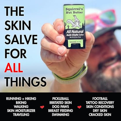Squirrel's Nut Butter Travel Size Anti Chafe Stick | All Natural Chafe Prevention & Skin Care for Athletes, Runners & Adventurers | Thighs, Arms, Pack Straps & More | 0.5 oz - size: 0.5 Ounce (Pack of 1)
