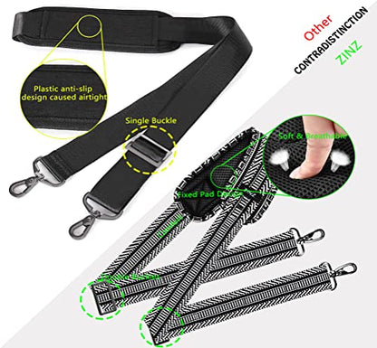 ZINZ Shoulder Strap 58" Ultra-Thick Fixed Padded and Adjustable Buckles Crossbody Strap for Briefcase Laptop Bag Luggage - color: Black White Jacquard