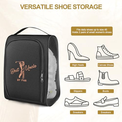 Golf Shoe Bag Gift for Men, Best Dad Golf Gift, Waterproof Travel Shoes Carrier with Handle and Zipper with Ventilated Mesh, Lightweight Portable Golf Accessories Pouch Bag for Gym Sports Outdoor - style: Best Dad Gift