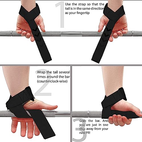 BEAST RAGE Lifting Wrist Straps for Weightlifting, Straps Gym Grip Power Workouts Lifting Straps Padded Neoprene & Premium Cotton Men Women, Deadlift Bodybuilding Exercise Lifting Straps - color: Black/blue