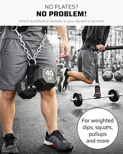 THEFITGUY Dumbbell Loading Straps Plus The Ultimate Dip Belt & Cable Attachments Gym Straps Bundle
