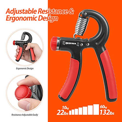 NIYIKOW Grip Strength Trainer, Hand Grip Strengthener, Grip Strengthener, Adjustable Resistance, Forearm Strengthener, Perfect for Musicians Athletes - color: Orange-1Pack