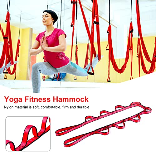 2Pcs 22KN Strong Climbing Strap Daisy Chain Nylon Daisy Chain Adjustable Strap Rope ，Length 110/150/180cmYoga Extend Belt - color: Red, size: 1.1m