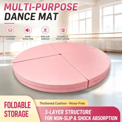 Pole Dance Mat, Folding Pole Crash Mat for Home, PU Leather Skid Proof Covering, Portable Safety Round Dancing Cushion for Home Studio Fitness - size: 120x10cm/47.2x3.9in