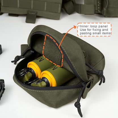 Tactical Admin GP Pouch Multi-Purpose Storage Organizer | 500D Nylon,MOLLE/Belt compatible,Front Loop Panel,2 Compartment Utility Bag